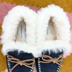 Vermont Country Store Navy Suede Lined Slippers Photo 2