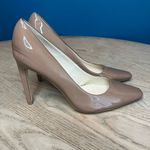 Nine West  Taupe Patent Leather Pointed Square Toe Pumps Women’s Size 5.5 Photo 2