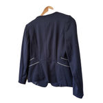 Jules & Leopold  Womens Navy Long Sleeve Zipper Open Jacket Blazer Size Small Photo 2