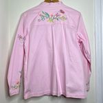 Quacker Factory Vintage  Floral Embroidered Zip Up Jacket Women’s Size Large Pink Photo 4