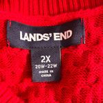 Lands' End  Cable Knit Turtleneck Sweater Red 2X Photo 6