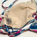 Vanilla Beach Bikini Top High Neck Strappy Criss Cross Blue Pink Striped NWOT L Photo 6