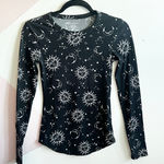 No Boundaries  Black Celestial Long Sleeve Top Whimsigoth Whimsical Witchy XS Photo 0