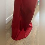 Sachin + Babi Berry Red Satin Ruffle Strapless Gown Size 10 Photo 8