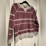 The North Face Size S Fair Isle Sweatshirt Burgundy Gray Nordic Print Photo 1