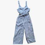 St. Tropez  West Denim Blue Wide‎ Leg Linen Jumpsuit Sz 2 Photo 2