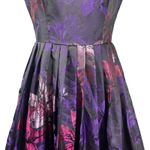 Adrianna Papell Adrianna Papell Floral Metallic Jacquard Ball Gown Purple Pink Dress 8 Altered Photo 2