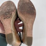 Coach Gala Black Leather Wedges Espadrille Wood Size 10 Peep toe T Strap Sandals Photo 9