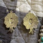 Western Turquoise Squash Blossom Earring And Necklace Set Blue Photo 4