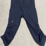 Lululemon In The Flow Crop Heathered Inkwell‎ Size 4 Seamless Ruched Yoga Photo 1