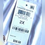 NWT INC Printed Floral Lightweight Shirt Top Tie Front Front S/S Top Sz 2X Green Photo 2