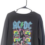 AC/DC ACDC Women's Size Medium Black Neon Band Tee Graphic Crewneck Sweater Photo 1