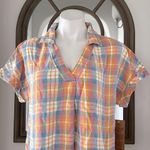 Billy T Short Sleeve Popover Dress in Picnic Plaid, Size L New w/Tag $118 Orange Size L Photo 7