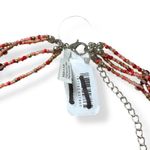 Free People Glass Beads Layered Choker Necklace Summer Dive Red NWT Bohemian Photo 4