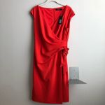 Ralph Lauren LAUREN Faux Wrap Red Cherry Dress Women’s Size 8 NWT Photo 9