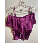 Linea Donatella  Women's Size Medium Purple Satin 2 Piece Pajama Set Shorts Cami Photo 1