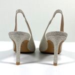 Stuart Weitzman NWB  Linsi 75 Pointed Toe Glitter Slingback Pump Glitter Platino Photo 7