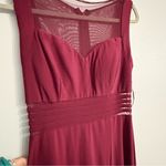 Nightway Burgundy Maroon High Neck Mesh Cutout Dress | Prom | Wedding | Size 4 Red Photo 0