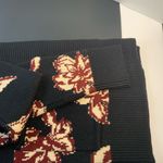 Les Serein Cardigan sweater Chunky Knit Black Floral Pockets NWT Size Med. Photo 6