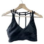 Lululemon  Black Sports Bra Small Strappy activewear yoga athleisure workout Photo 2