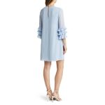Vince Camuto Pleated Sleeve Float Shift Dress Women's 8 Sky Blue Short Length Photo 1