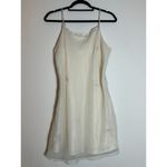 Lord and Taylor Gorgeous  Cream Slip Dress with Silver Floral Design Size M Photo 3