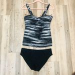 New Boutique two piece black white tankini sz Medium Photo 1