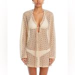 AQUA  Lace Crochet Keyhole Mini Dress Swim Cover-up Bell Sleeve Medium Photo 1