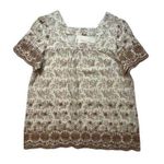 Solitaire Anthropologie  Boho Lace Square Neck Tunic Top Cottagecore Size Small Photo 0