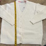 Trina Turk  'Oceana' Textured Rib Knit Cardigan Sweater, Whitewash, Large, NWT Photo 12