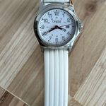 Bulova Caravelle by  Ladies Watch White Silicone Bracelet White Dial Date Window Photo 4
