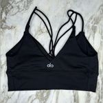 Alo Yoga  Strappy Front and Back Longline Sports Bra in Black XS Photo 1