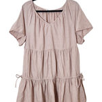Madewell  Blush Pink Linen Tiered Mini Dress Size XL Pink Linen Blend Dress Photo 0