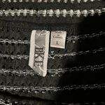 BKE  Women’s Black See-Through Mesh Tank Top Size L Semi Sheer Striped Detail Photo 1