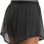 Reebok  Women's Team Mesh Layered Knit Shorts- Black Photo 4