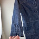 🌞French Cuff Long Sleeve Dark Denim lightweight Jacket Blue Size M Photo 2