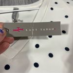 Last Tango White and Navy Blue Polka Dot Chiffon Blouse Top; Medium Women’s Photo 6