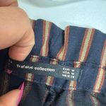 ZARA Pants Womens Medium Blue Orange Striped Paperbag Waist Ankle Photo 5