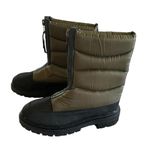 NEW Enjoiya Green Puffer Zipper Front Winter Rain Boot Lug Sole Size 10 Photo 1