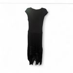 Elegant Simply Mila Black Fringe Carwash Maxi Dress size XS Photo 1