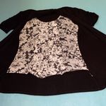 B.WEAR ruffle pullover short sleeve cardigan tunic blouse attach tank top size L Black Size L Photo 3