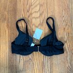 ANDIE The Bermuda Bikini Top Swimsuit Terry Dot Textured Black size M D/DD NWT Photo 2