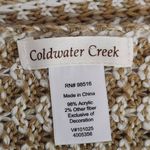 Coldwater Creek  Brown and Cream Embellished Knit Scarf with Flower Accent Photo 4