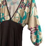 Vintage 90s Y2K Babydoll Top Empire Waist 3/4 Sleeve Boho Hippie Grunge Size S Brown Photo 3