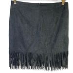 Streetwear Society ⭐️ Black Suede Fringe Mini Skirt Photo 1