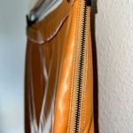 HAVE Los Angelos Brown Faux Leather High Waisted Front Slit Side Zip Pants Size L Photo 4