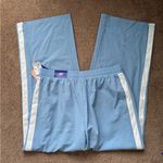 JoyLab Women’s Piped Mid Rise Track Pants NWT Size Medium Blue White Stripe Photo 4