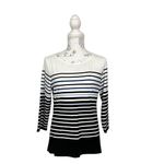 White House | Black Market Size S Stripe Boatneck 3/4 Sleeve Tee Photo 1