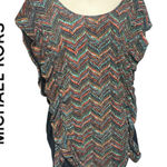Michael Kors Chevron Pattern Top in Gray, Orange, and Green Woman size Large Photo 0