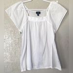 Women’s White Cotton Casual Summer Pullover Short Sleeve Size M Blouse Top Size M Photo 1